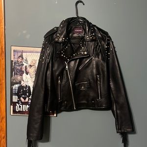 Vigoss Studded Vegan Leather Jacket